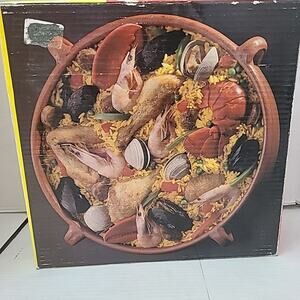 Earthenware Oven Proof Spanish Style Paella Dish 13" Diameter 3 Quart Capacity